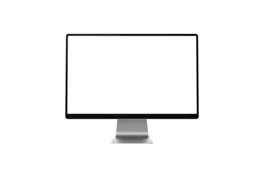 Display monitor mockup with white screen, modern computer screen blank display, technology concept. - Powered by Adobe