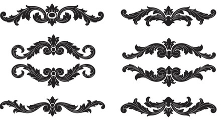 Fototapeta premium Elegant ornamental design elements vector illustration for vintage decorative projects in flat style