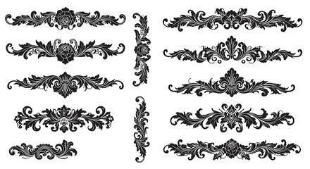 Obraz premium Ornate floral element vector illustration: decorative design assets for cards and posters