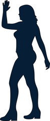 woman silhouette icon vector for fitness, fashion, female empowerment, or health themes. Stylish and bold feminine symbol.