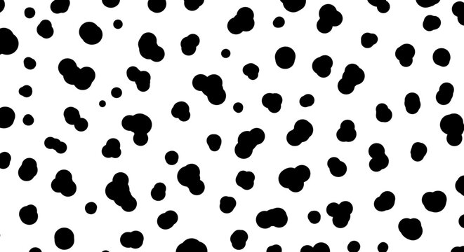 Dalmatian pattern vector illustration: black and white spot design for background, textile, wallpaper in minimalist style