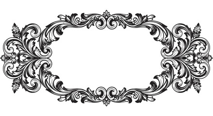 Elegant ornate border vector illustration for frame design in decorative baroque style