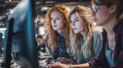 Women coders lead tech innovations through programming and creative problem-solving in AI-related projects