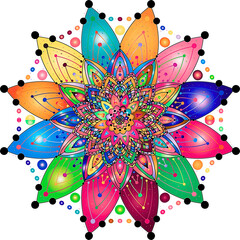 A vibrant mandala, a kaleidoscope of color and intricate design. ✨ #mandalaart