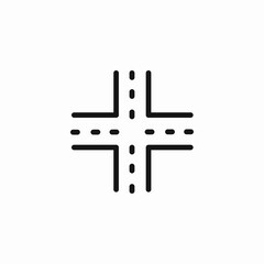 Obraz premium crossroad intersection lines icon sign vector