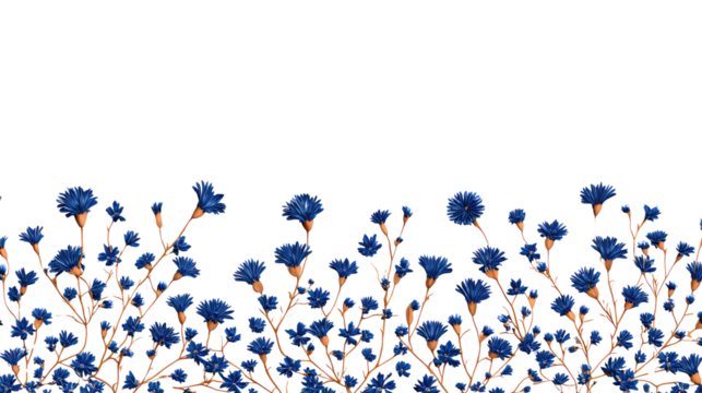 Vibrant Floral Display: A delicate arrangement of blooming blue flowers creates a captivating and fresh visual, showcasing the beauty of nature's artistry. - Powered by Adobe