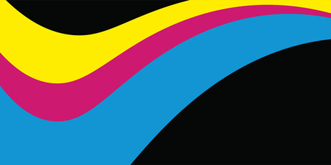 Abstract cmyk wavy background. verlap sheets of paper in cmyk colors.