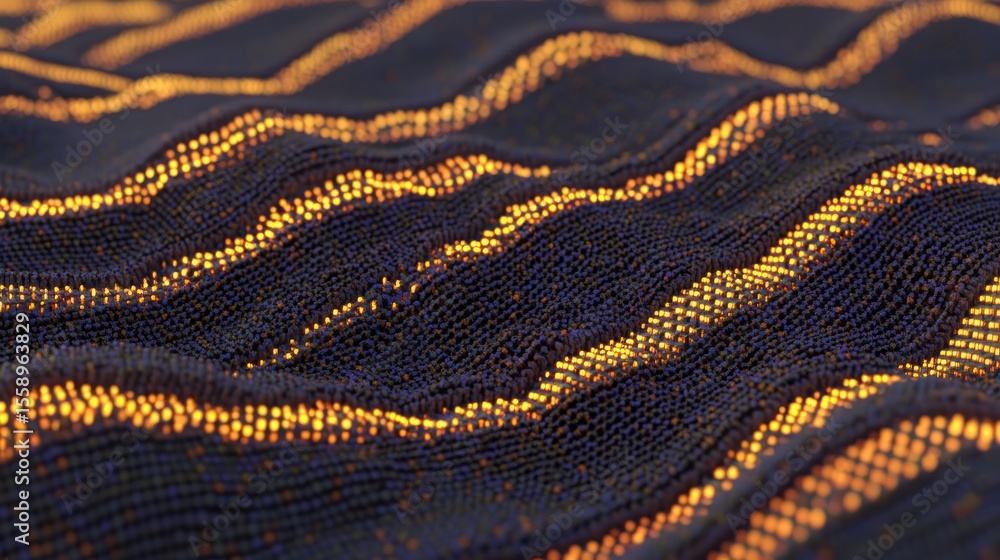 Poster abstract wave pattern of illuminated, textured surface