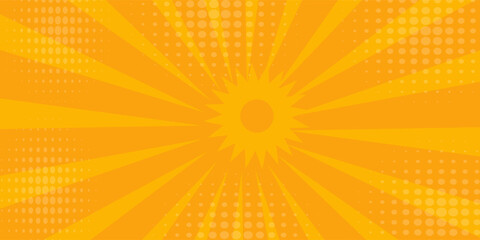Abstract orange comic background. Art pop cartoon backdrop.