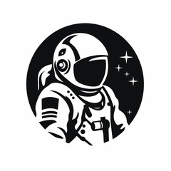 Retro Astronaut in Space Suit Vector Illustration