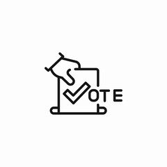 hand voting ballot icon sign vector