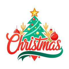 vector illustration of chritmas logo design