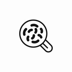 microbes in magnifier icon sign vector