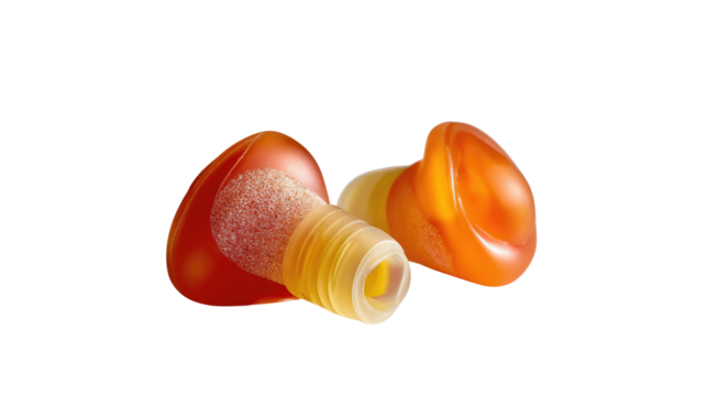 Earplugs, protection from loud sounds. The close-up captures the intricate design and construction of earplugs, highlighting their role in sound management and providing a serene sense of quiet.