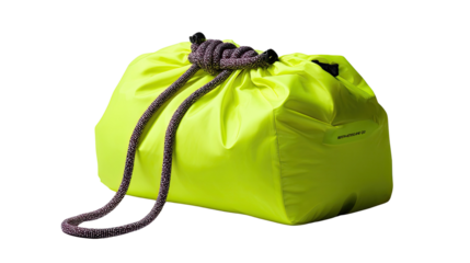 Neon Bag with Cord: A vibrant neon bag is presented, featuring a sturdy cord closure. This image perfectly captures the essence of practical yet stylish design.