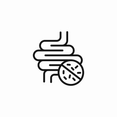 unhealthy gut bacteria icon sign vector