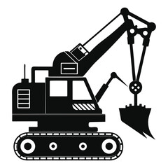 excavator on a white background