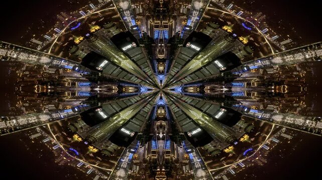 Chongqing city skyline tiny planet