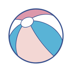 Pastel beach ball icon, playful design, summer concept,
