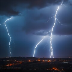 Naklejka premium lightning in the night