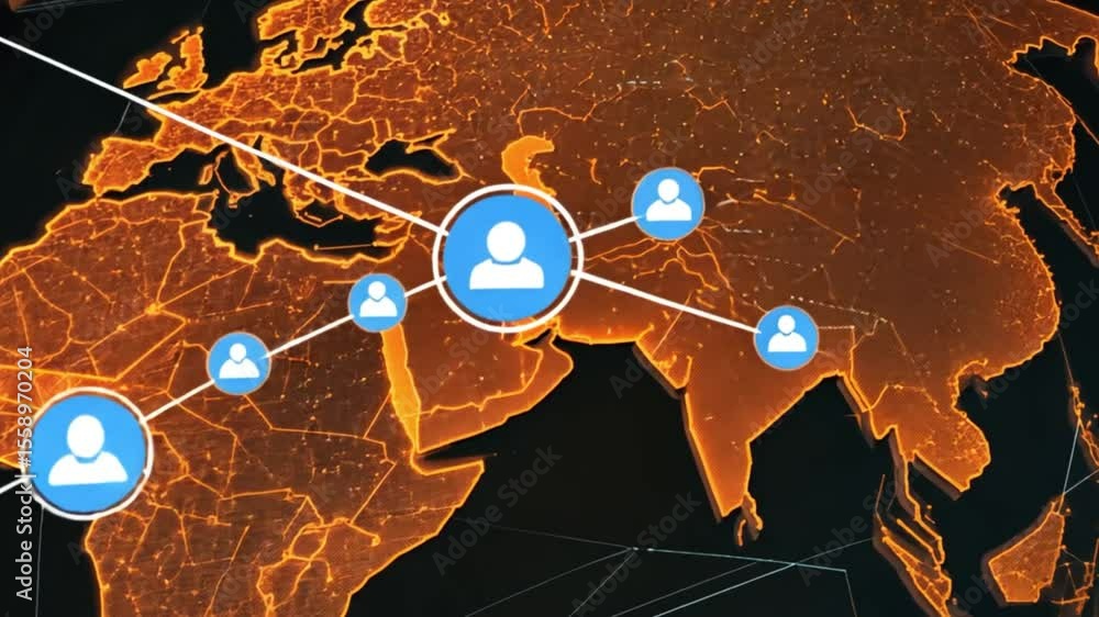 Poster global network connections: a visual representation of worldwide interconnectivity