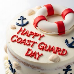Happy Coast Guard Day Cake Nautical Themed Birthday Treat