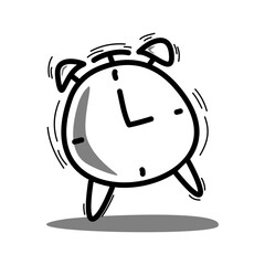 alarm clock doodle illustration, vector illustration with transparent background