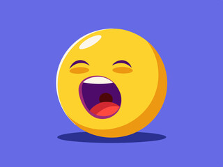 Yawning Emoji Face Design