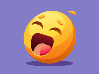 Cartoon Emoji Face Laughing Hard
