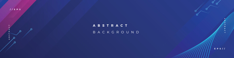 Abstract lines technology linkedin banner with abstract background