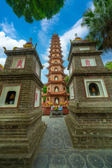 Pagoda of Tran Quoc temple in West Lake, Hanoi.