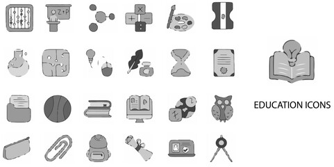 Education 24 Grew color icons. Vector illustration.	