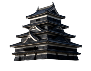 A magnificent Japanese castle stands proudly, revealing its intricate traditional architecture and historical grandeur.