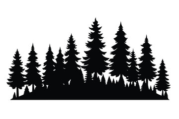 Obraz premium Majestic silhouette of a pine forest landscape