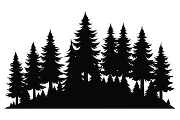 Fototapeta premium Majestic silhouette of a coniferous forest landscape