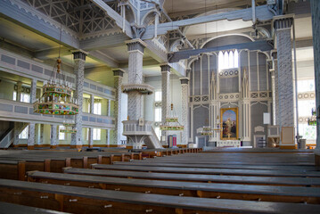 Interior of the largest wooden church in Finland, . Kerimyaki