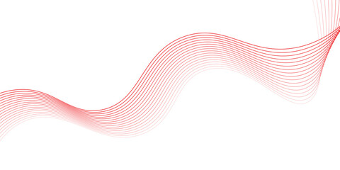 Vector abstract red background with dynamic red waves, lines and particles.