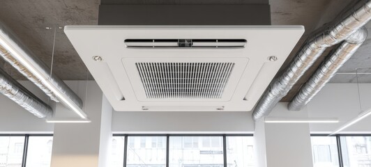 The sleek air conditioning unit in a contemporary office space.