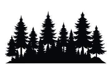 Obraz premium Majestic evergreen forest silhouette nature scene