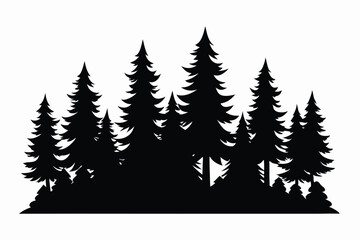 Obraz premium Majestic silhouette of a coniferous forest landscape