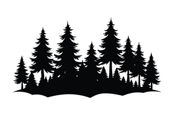 Obraz premium Majestic silhouette of a pine forest winter wonderland
