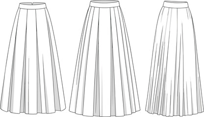 Elegant A-line Midi Skirts with Pleats: Fashionable and Versatile Apparel for Women, Perfect for Every Occasion, Timeless Style