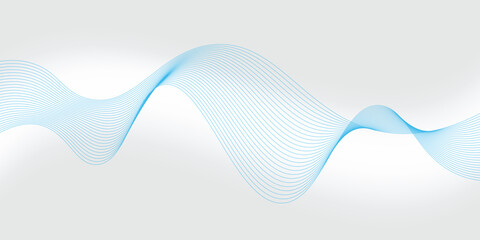 Abstract blue wave vector banner template