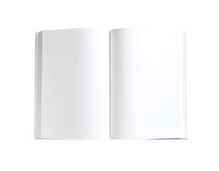 A pristine open book displays its blank pages, offering a clean canvas for new ideas and creative expression.
