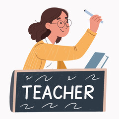 create vector bold stroke   a friendly teacher wri