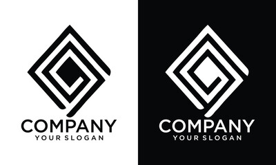 Creative Alphabet GE EG Letter Artistic Logo Design. Initial Based Vector Template.