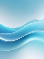 Elegant Flowing Blue Glass Waves in Minimal Abstract Background with Soft Light and Depth, ai