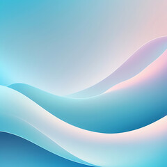 Elegant Flowing Blue Glass Waves in Minimal Abstract Background with Soft Light and Depth, ai