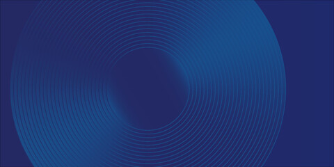 Dark blue abstract vector background with bright and elegant glowing circle lines stacked together, 3D cover of business presentation banner or night party. modern