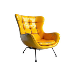 Vibrant Modern Yellow Chair with Unique Design and Glossy Finish, Perfect for Contemporary Interiors and Stylish Living Spaces